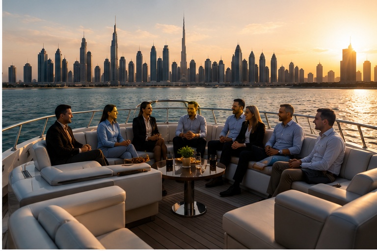 Executive networking experience on a yacht in Dubai